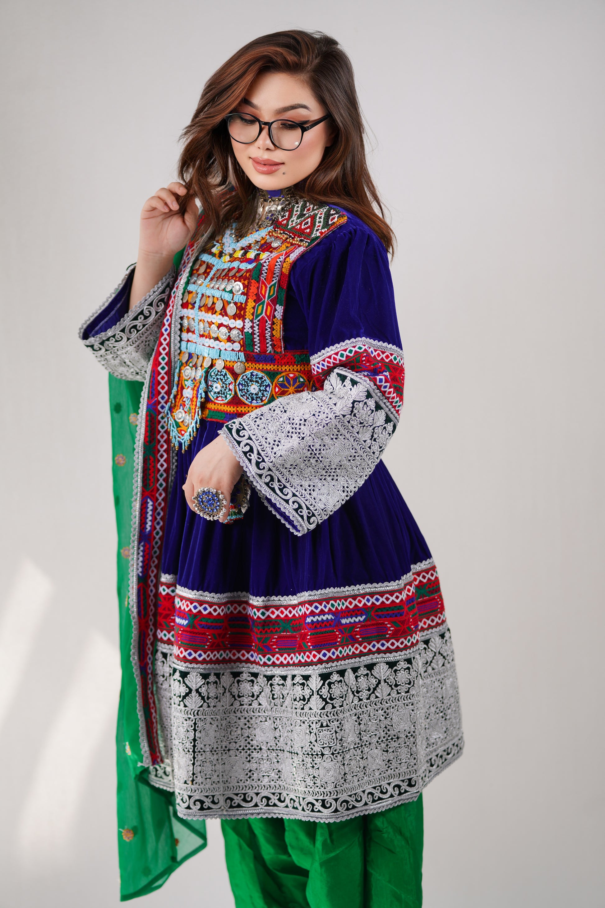 Women Elegant Traditional Afghan Gand- Wedding and Party Dress, Polyester