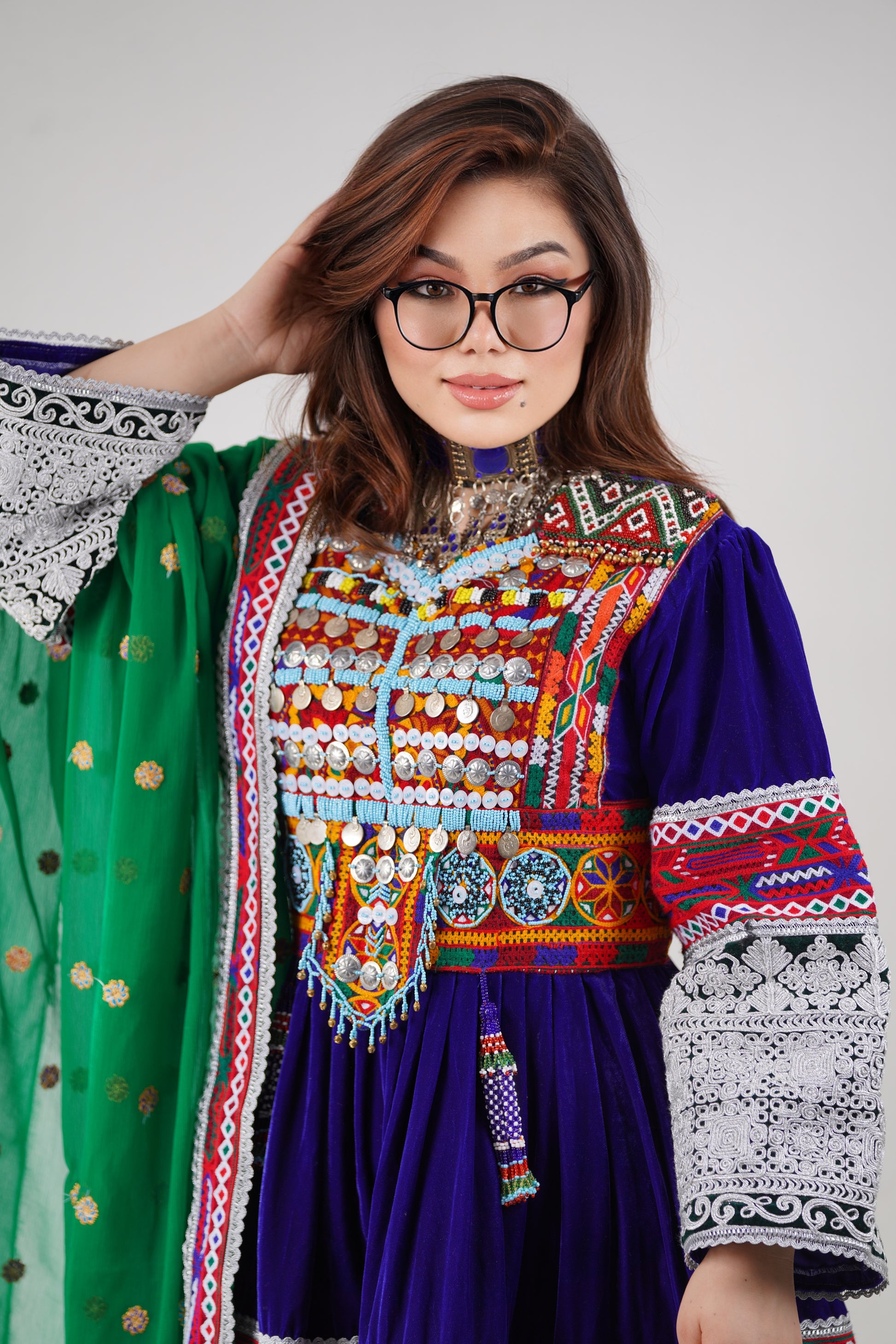Women Elegant Traditional Afghan Gand- Wedding and Party Dress, Polyester