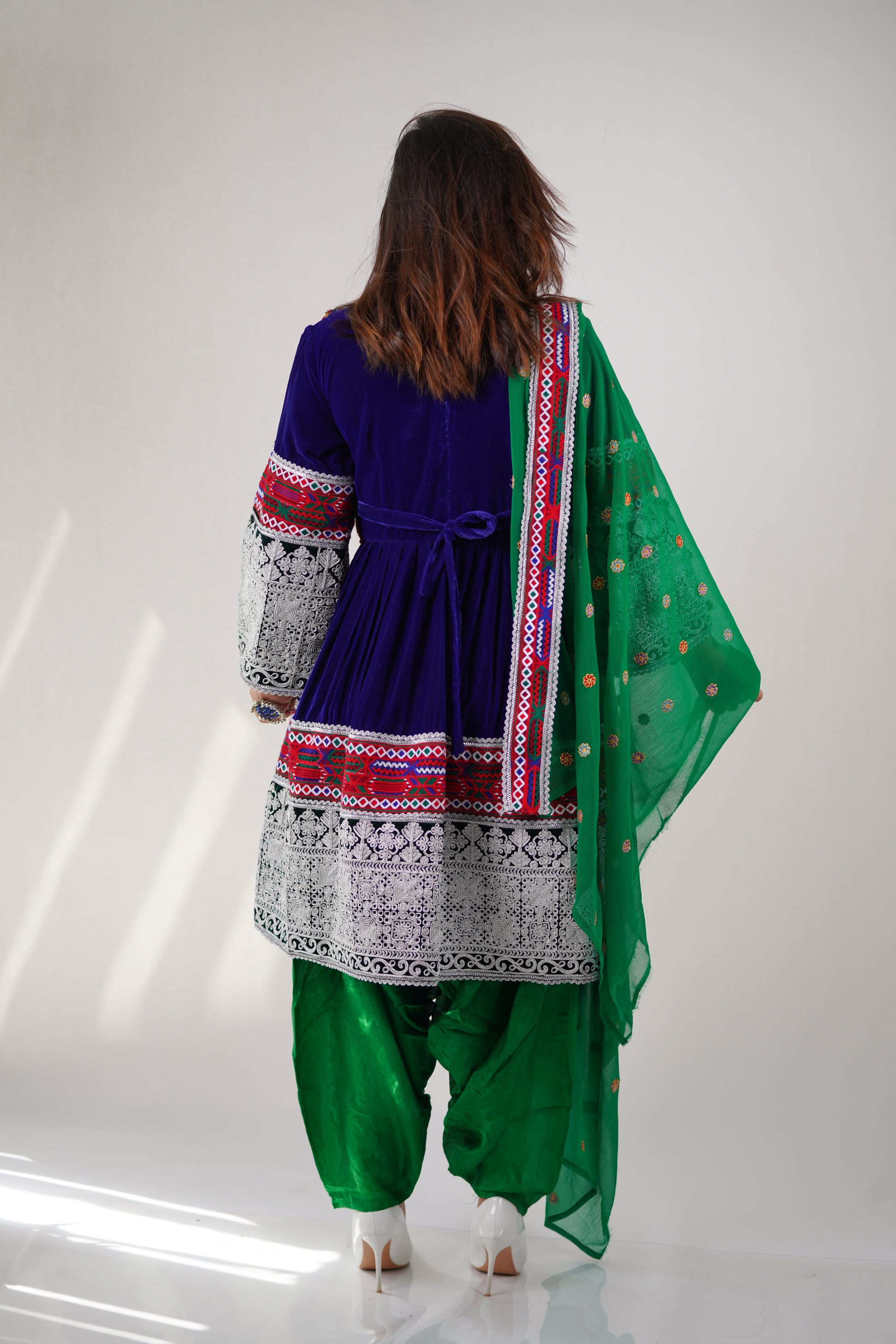 Women Elegant Traditional Afghan Gand- Wedding and Party Dress, Polyester
