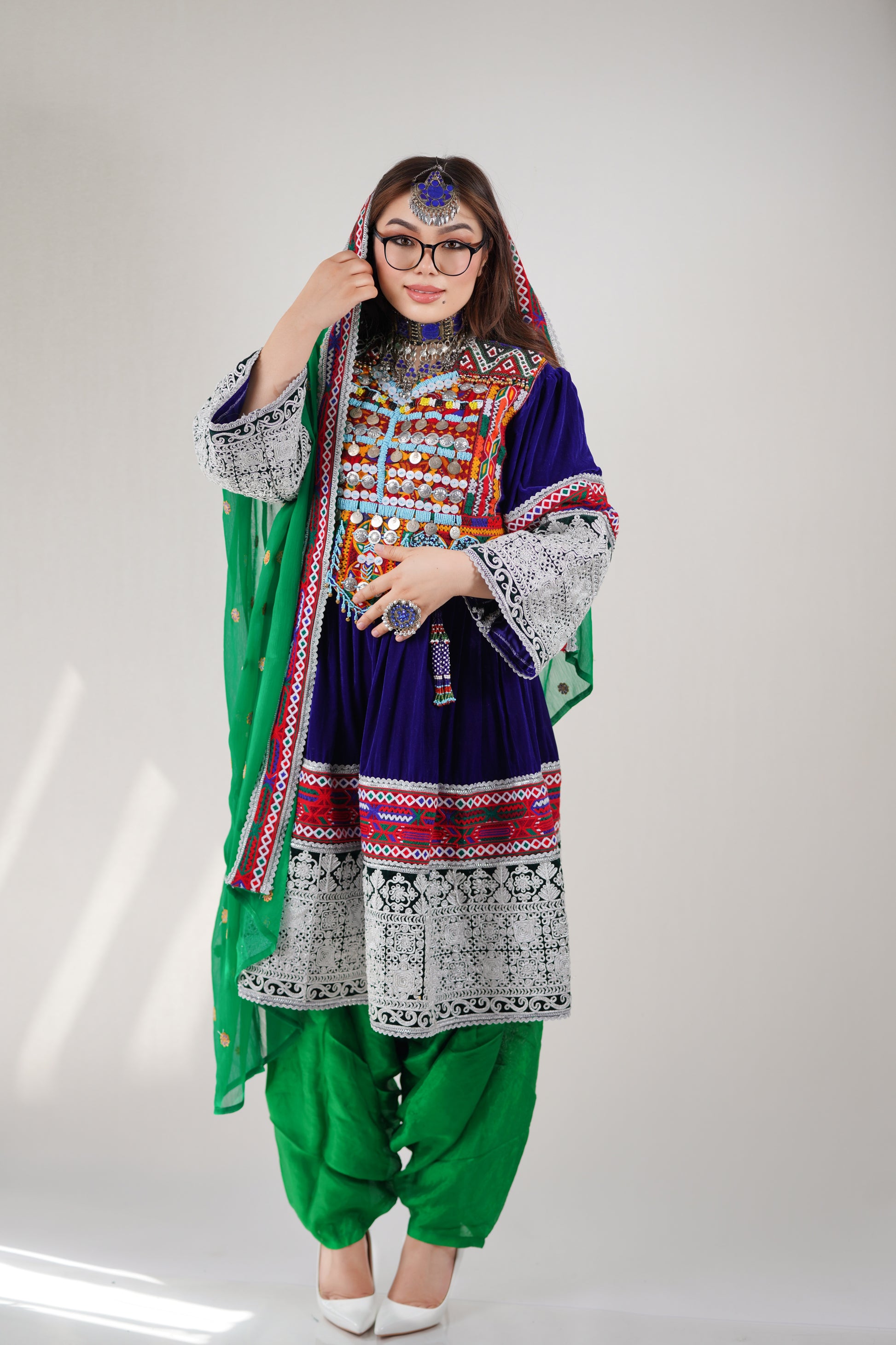 Women Elegant Traditional Afghan Gand- Wedding and Party Dress, Polyester