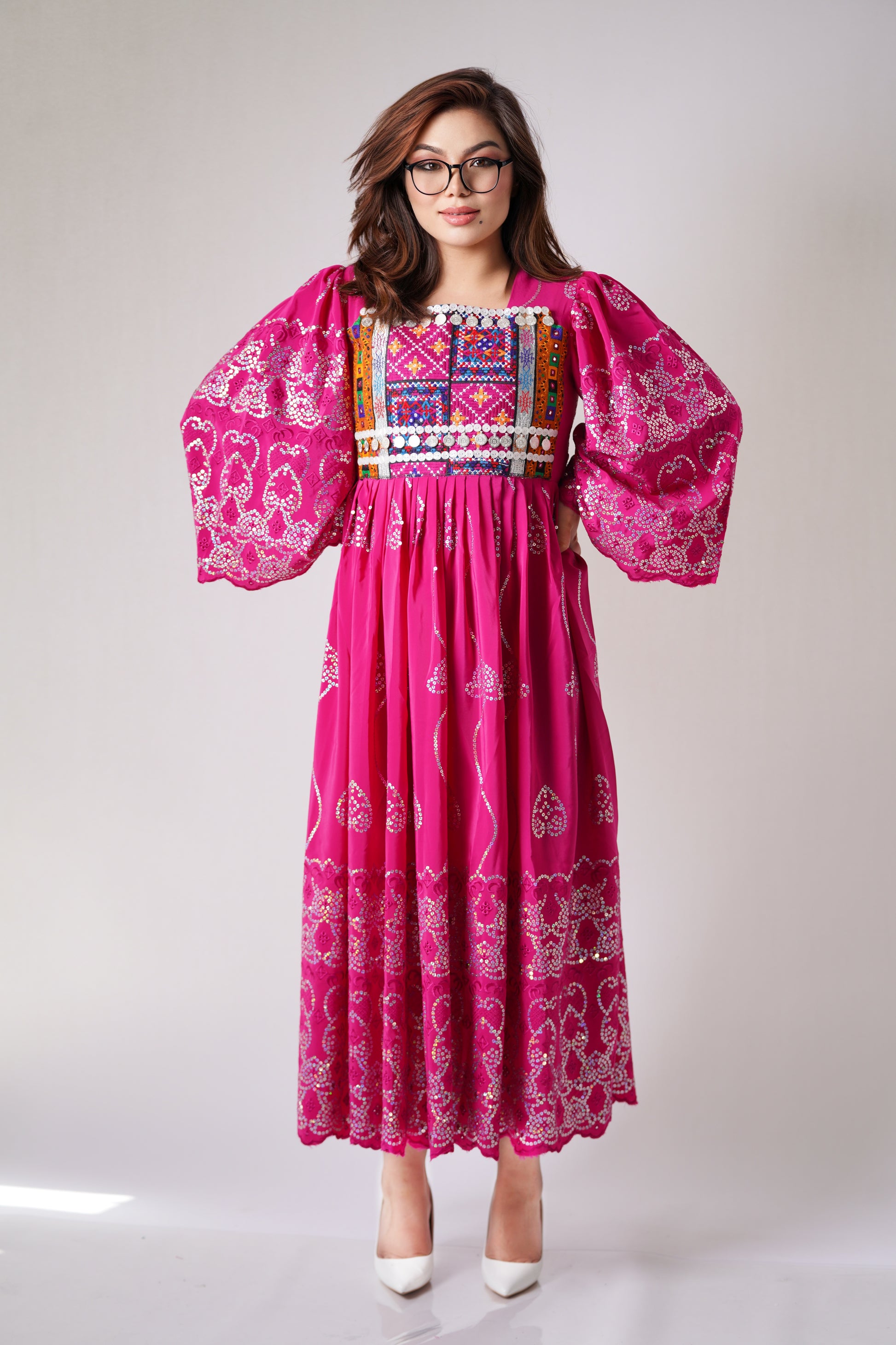 Khall-Elegant Women's Hazaragi Design Dress - W18