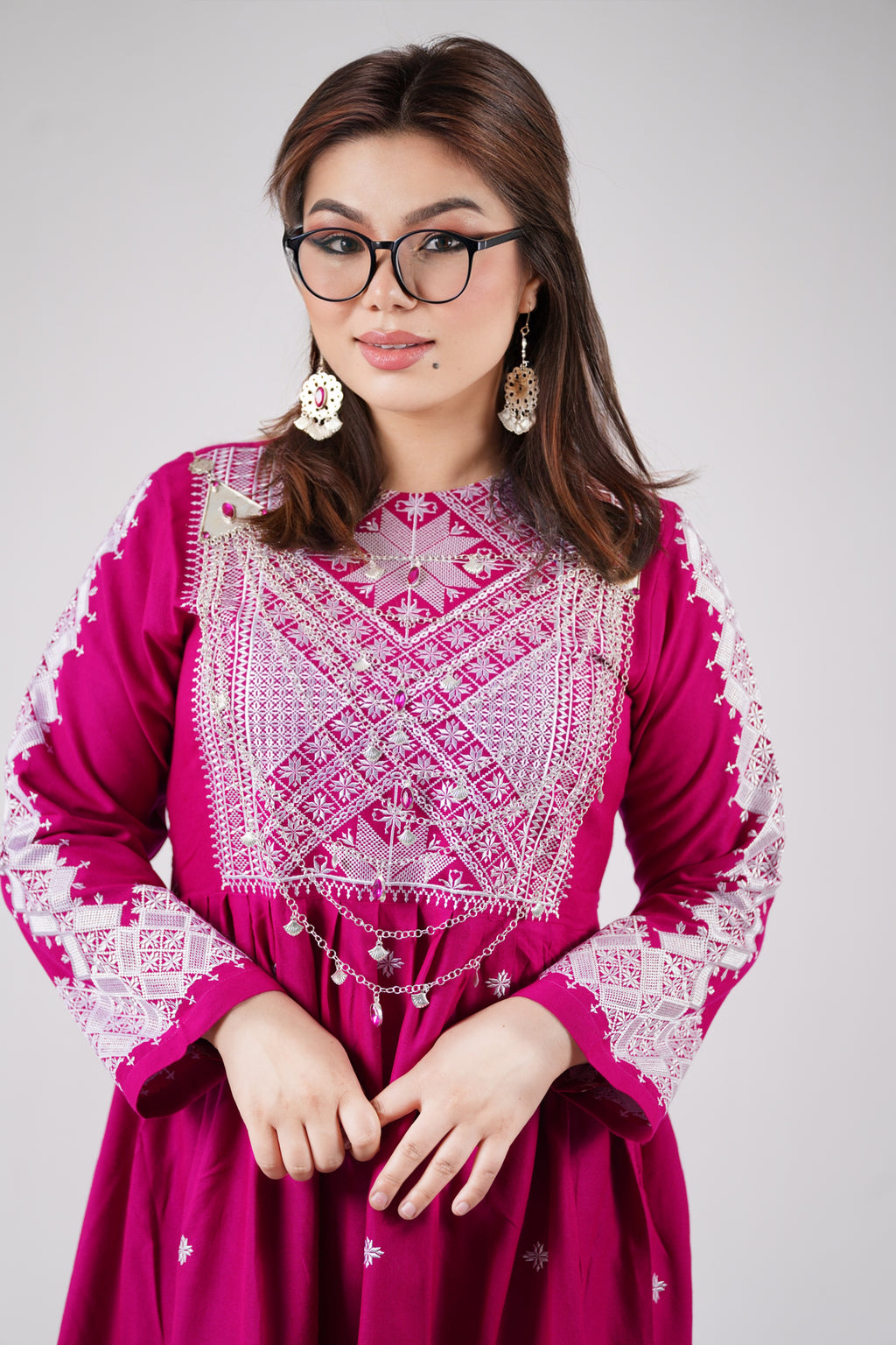 Pleasant Pink, New Stylish Hazaragi embroidered Shall - W22