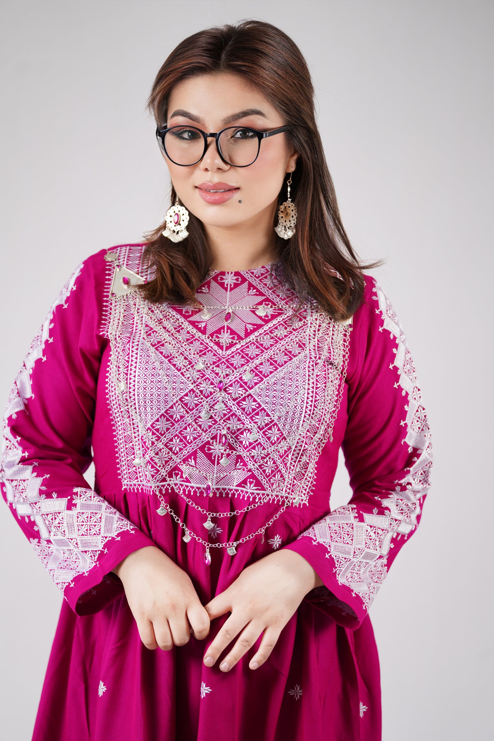 Pleasant Pink, New Stylish Hazaragi embroidered Shall - W22