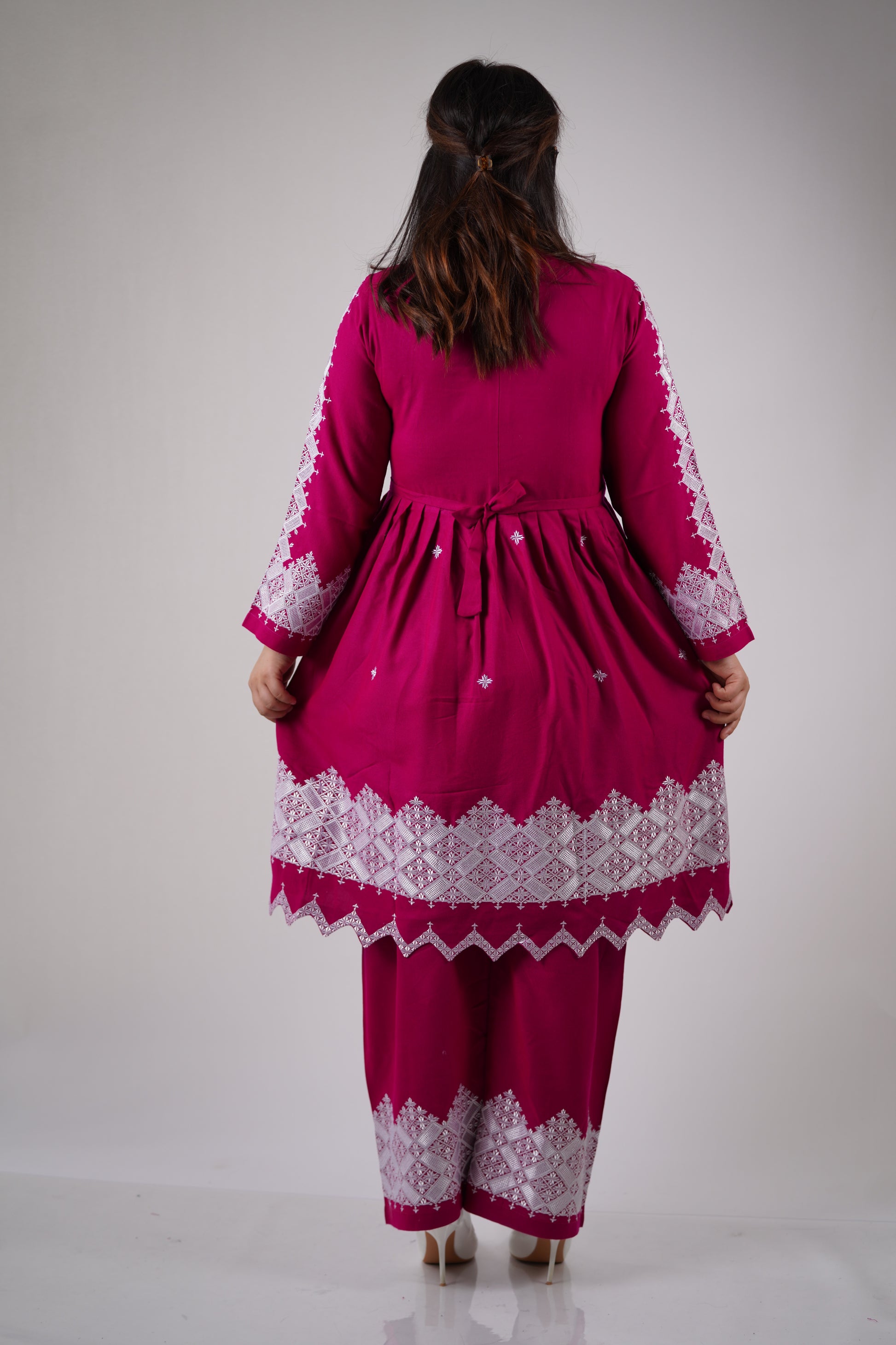 Pleasant Pink, New Stylish Hazaragi embroidered Shall - W22