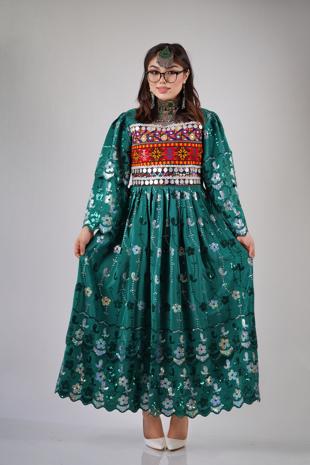 Khall-Elegant Women's Hazaragi Design Dress - W19