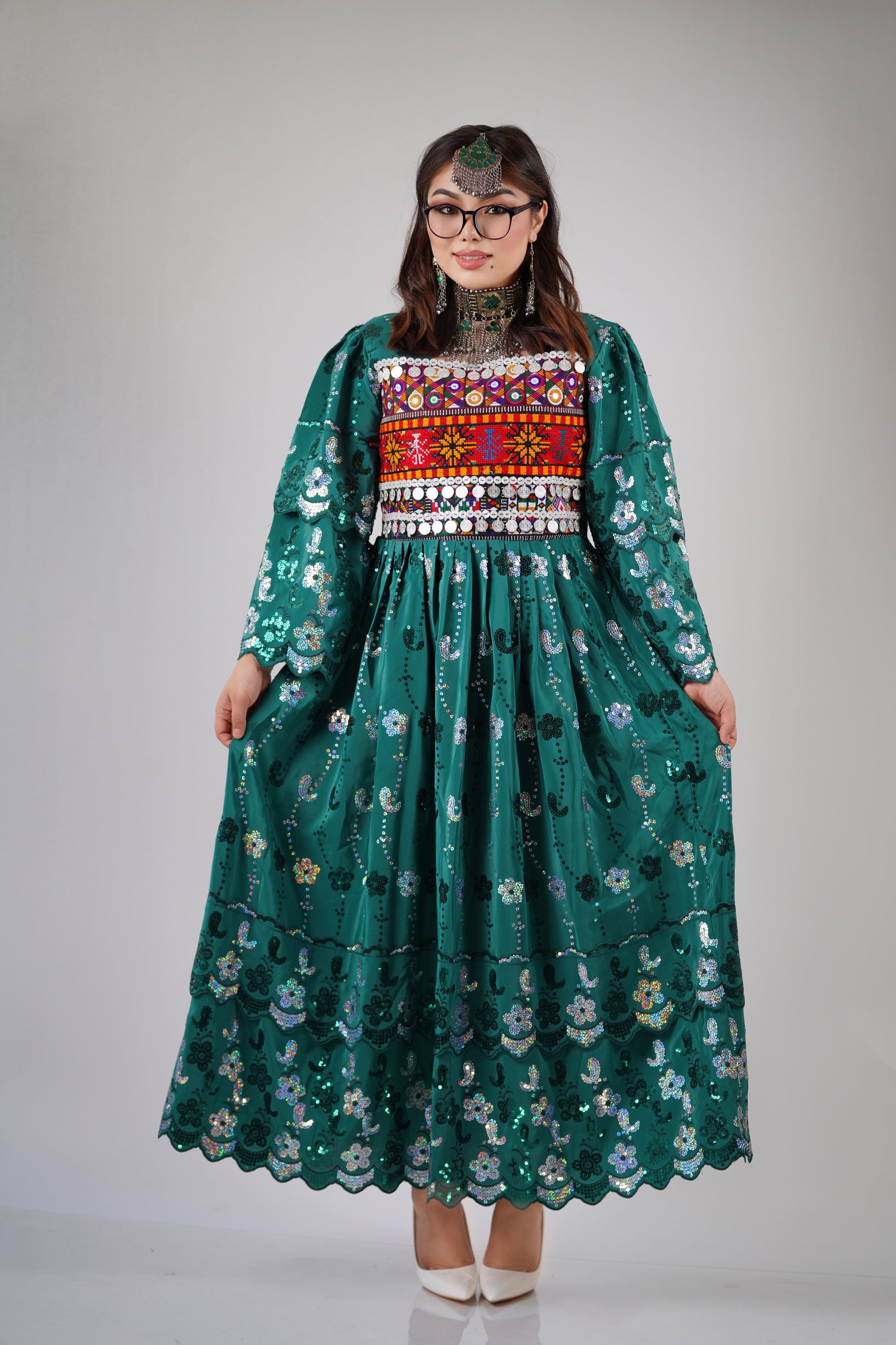 Khall-Elegant Women's Hazaragi Design Dress - W19