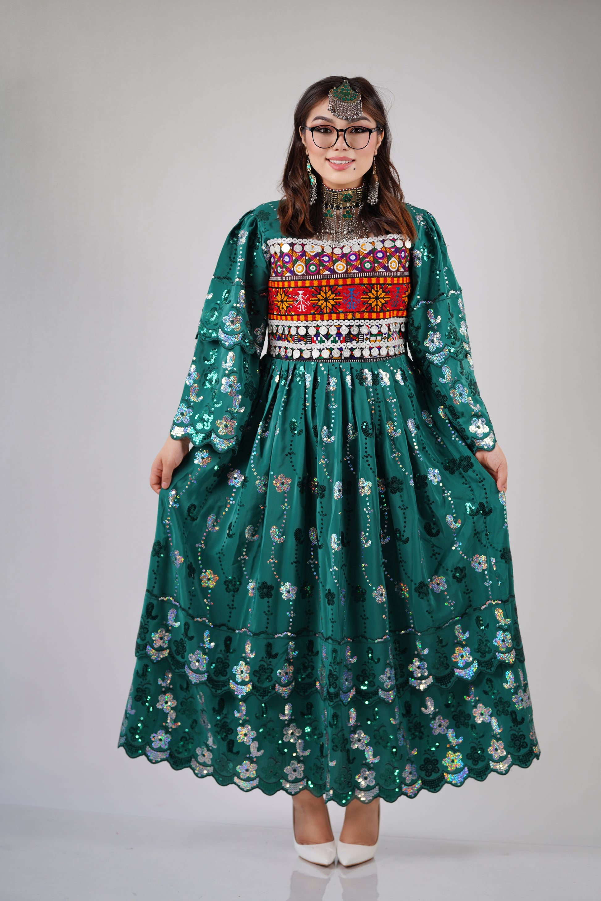 Khall-Elegant Women's Hazaragi Design Dress - W19